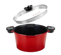 ROSSETTO Cuiseur à pâtes 28 cm 8L, Revêtement Anti-Adhérent, Fonte Aluminium Tous Feux Dont Induction, Rouge