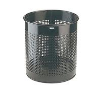 Durable Corbeille À Papier Métal Ajourée 15 Litres Noir Diam 31,5 X H 26 Cm