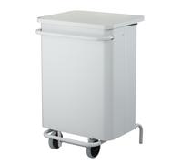 Rossignol Poubelle à pédale mobile Collecroule Carène, 70 litres - Blanc