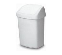 Rossignol Poubelle avec couvercle basculant - 18 L - Blanc