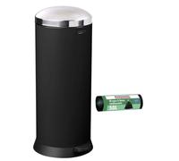 ROSSIGNOL Poubelle de cuisine à pédale et 10 sacs-poubelle. Capacité 30L, Fabrication française, Fermeture silencieuse, Seau intérieur amovible BOMBA