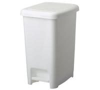 ROSSIGNOL Poubelle de cuisine à pédale, Poubelle 25L, Poubelle pour bureau, buanderie, Support sac intégré, Blanc CUBO