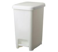 ROSSIGNOL Poubelle de cuisine à pédale, Poubelle 40L, Poubelle pour bureau, buanderie, Support sac intégré, Blanc CUBO