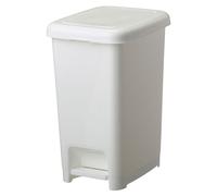ROSSIGNOL Poubelle de salle de bains à pédale, Poubelle 10L, Poubelle pour bureau, buanderie, Support sac intégré, Blanc CUBO