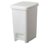 ROSSIGNOL Poubelle de salle de bains à pédale, Poubelle 10L, Poubelle pour bureau, buanderie, Support sac intégré, Blanc CUBO