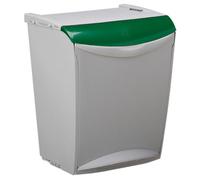 ROSSIGNOL Poubelle de tri 25L, Seau intérieur, Fixation murale ou à poser, Ouverture par pédale ou manuelle, Idéal pour le tri sélectif, BAKATRI