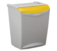 ROSSIGNOL Poubelle de tri 25L, Seau intérieur, Fixation murale ou à poser, Ouverture par pédale ou manuelle, Idéal pour le tri sélectif, BAKATRI