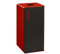Rossignol Poubelle de tri sélectif Cubatri métal - 40L - Rouge corps Noir