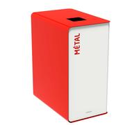 Rossignol Poubelle de tri sélectif Cubatri métal - 65L - Rouge corps Blanc