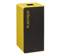 Rossignol Poubelle de tri sélectif Cubatri plastique - 40L - Jaune corps Noir