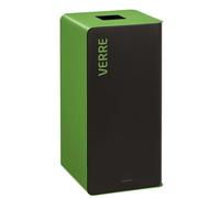 Rossignol Poubelle de tri sélectif Cubatri verre - 40L - Vert corps Noir