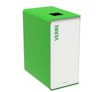 Rossignol Poubelle de tri sélectif Cubatri verre - 65L - Vert corps Blanc
