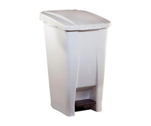 ROSSIGNOL Poubelle mobile Basic à pedale plastique blanc 60 litres