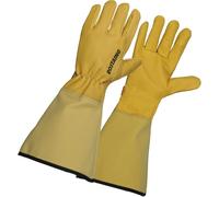 Gants de jardinage Rostaing ROSERAIE-7 en cuir avec manchette - T.7