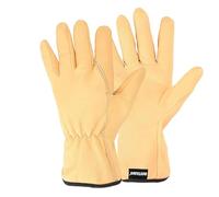 ROSTAING Gants TRADITION - Paire de Gants de Jardinage en Cuir Traité Hydrofuge - Tous Travaux en Milieu Sec et Humide - Travaux de Plantation, Bêchage et désherbage - Confortable et Traditionnel