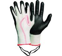 ROSTAING MAXSTRONG.F-IT06 Gant Serie Touch Femme Gros Travaux Résistance à la Coupure, Leash Poignet Fonction Tactile, Noir/blanc, 22 x 12 x 1 cm