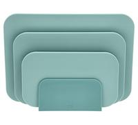 Rosti Chaptima Set de 3 Planches à Découper en Plastique - Lavable au Lave-Vaisselle - avec Support de Rangement, Nordic Green