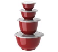 Rosti Mepal – Ensemble de 4 bols Margrethe – Plastique avec 4 couvercles – 0,25/0,5/1,5/3L – Rouge
