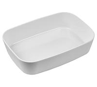 Rosti Modula - Plat Four Rectangulaire en Porcelaine - Grand plat de cuisson pour Gratin, Lasagne, Tiramisu - Compatible Lave Vaisselle - 35 x 25 x 8 cm - Blanc