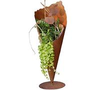 Rostikal Décoration de jardin en métal - 60 cm - Décoration de jardin - Vase de sol - Terrasse