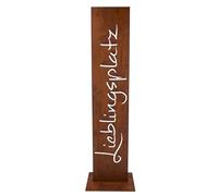 Rostikal Lieblingsplatz Panneau de jardin en acier Corten patiné résistant | Décoration de jardin et idée cadeau pour le salon et la véranda - Décoration rustique vintage et sculpture de jardin