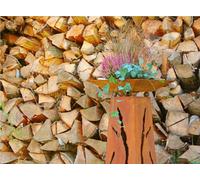 Rostikal rouille noble Colonne de décoration de jardin 1,15 m conique avec coupe Métal Déco Colonne de plantation avec fissures