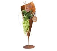 Rostikal Sac de Plantation pour Jardin sur Tige avec Plaque Métal Optique de Rouille en Patine 80 CM
