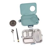 Rosvola Boîte à Déjeuner étanche à Deux Couches en Acier Inoxydable de 1200 Ml avec Bol à Soupe, Cuillère, Fourchette, Baguettes, Sac Isotherme pour -ondes, Chauffage de l'eau, Coffret pour Bureau,