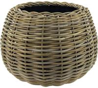 Rotan Drypot Bol - ø 45 x 34 cm - Jardinière ronde - Jardinière durable avec intérieur en plastique imperméable recy ris