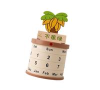 Rotating Vase Desk Calendar With Three Date Wheels,Ne vous inquiétez pas | sets month and weekday manually, reusable year after year, compact workspace accent, great for home office and classroom