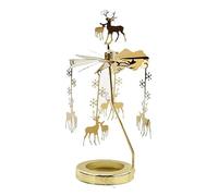 Rotation Photophore Bougie, Bougeoir Noel Table, Bougeoir Decoratif, Bougeoir Verre, pour La DéCoration De NoëL, La DéCoration De Meubles, Les Cadeaux De NoëL (Élan Flocon de Neige)