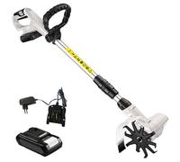Rotavator Scarificateur électrique de jardin, cultivateur sans fil avec batterie rechargeable de 2000 mAh, idéal pour les parcelles de jardin et de légumes, outil efficace de préparation du sol