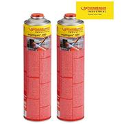 ROTHENBERGER Industrial Cartouche de gaz Multigas 300, 600 ml, 338 g, Connexion : 7/16“ EU, Norme EN 417 auto-obturante, 2 pièces