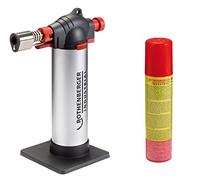 ROTHENBERGER Industrial gourmet crème brûlée torch incl. 1 refill gas, kitchen/Bunsen torch, also for soldering, up to 450 °C, large gas tank