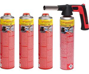 ROTHENBERGER Industrial RS 300 Chalumeau Recharge y compris 4 x Multigas 338g Piezo 180-360 °C rotation/dessus de la tête Chalumeau à gaz - 1500005150
