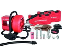 Rothenberger RODRUM VarioClean Akku Trommelmaschine 18 V ( 1000003348 ) + 1x batterie 8,0 Ah + chargeur + spirale Duraflex