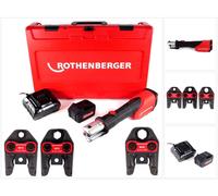 Rothenberger ROMAX 4000 Ensemble de presse série M EU Assortiment 18 V Li-Ion Sertisseuse sans fil Li-Ion + Coffret de transport + 1x Batterie 4,0 Ah + Chargeur + 3x Mâchoires de pressage M ( 10000019