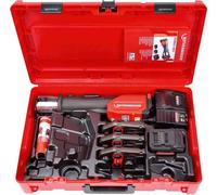 Rothenberger ROMAX 4000 Ensemble de presse série SV EU Assortiment 18 V Li-Ion Sertisseuse sans fil Li-Ion + Coffret de transport + 1x Batterie 4,0 Ah + Chargeur + 3x Mâchoires de pressage M ( 1000001