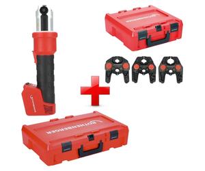 Rothenberger ROMAX NANO Sertisseuse sur accu 18 V 34 kN CAS + 3 pcs. jeu de mâchoires SV + Rocase - sans accu, sans chargeur