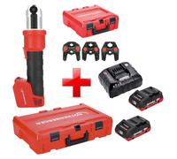 Rothenberger ROMAX NANO Sertisseuse sur batterie 18 V 34 kN CAS + 2x batterie LiHD 4,0 Ah + chargeur + 3 pcs. jeu de mâchoires SV + Rocase