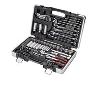 Rothewald Kit d'outils 92 pièces, porte-embouts amovibles pour embouts en pouces, cliquets à denture fine, facilite le vissage contrôlé, acier au chrome vanadium