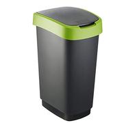 Rotho 1754505519 Twist Poubelle Polypropylène Noir/Vert 40,10 x 29,8 x 60,2 cm