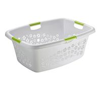 Rotho Panier à linge « Flowers » 50 l gris 65,1 x 48,6 x 26,2 cm
