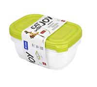 Rotho 61220 Un Un Set Contenitori Alimentari, Trasparente/Verde, 3 x 1L