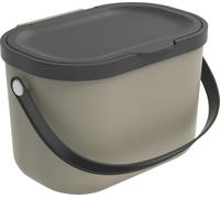 Rotho Albula 1054607422 Seau à compost avec couvercle et anse en plastique Marron 3,2 l