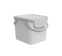 Rotho Albula bac plastique avec couvercle pour tri du linge 40 L blanc | Bac de tri du linge, empilable, couvercle ouvrable même empilé, deux poignées, 9 autocollants, plastique recyclé pour trier