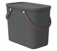 Rotho Albula Boîte de rangement cuisine 25 L avec couvercle anthracite | Boîte rangement plastique 25 L, anses de transport, format modulaire empilable, plastique recy uisine et salle de bain