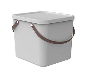 Rotho Albula Grande Boite Rangement 40 L avec Couvercle Plastique Blanc | Panier de rangement, poignées intégrées, empilable avec couvercle, emboîtable sans couvercle, plastique 100 % recyclé