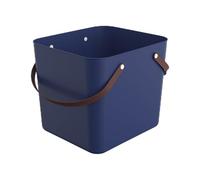 Rotho Albula panier de rangement 40 L boîte de rangement plastique bleu | Bac plastique rectangulaire, anses intégrées, porte jusqu’à 40 kg, pour transporter les courses et ranger les objets