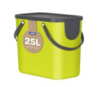 Rotho Albula Poubelle Cuisine 25 L Poubelle Tri Sélectif Vert Anthracite | Poubelle de salle de bain et de bureau, empilable, ouverture accessible même empilée, deux poignées, 6 autocollants